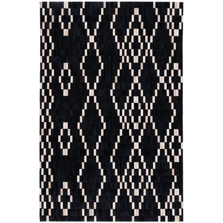 Safavieh 3 x 5 ft. Studio Leather Contemporary Flat Weave Rectangle Rug Black & Beige STL236Z-3